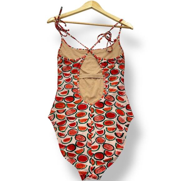 J.Crew Watermelon Print One-Piece Swimsuit Women's M Red Pink - Picture 3 of 12